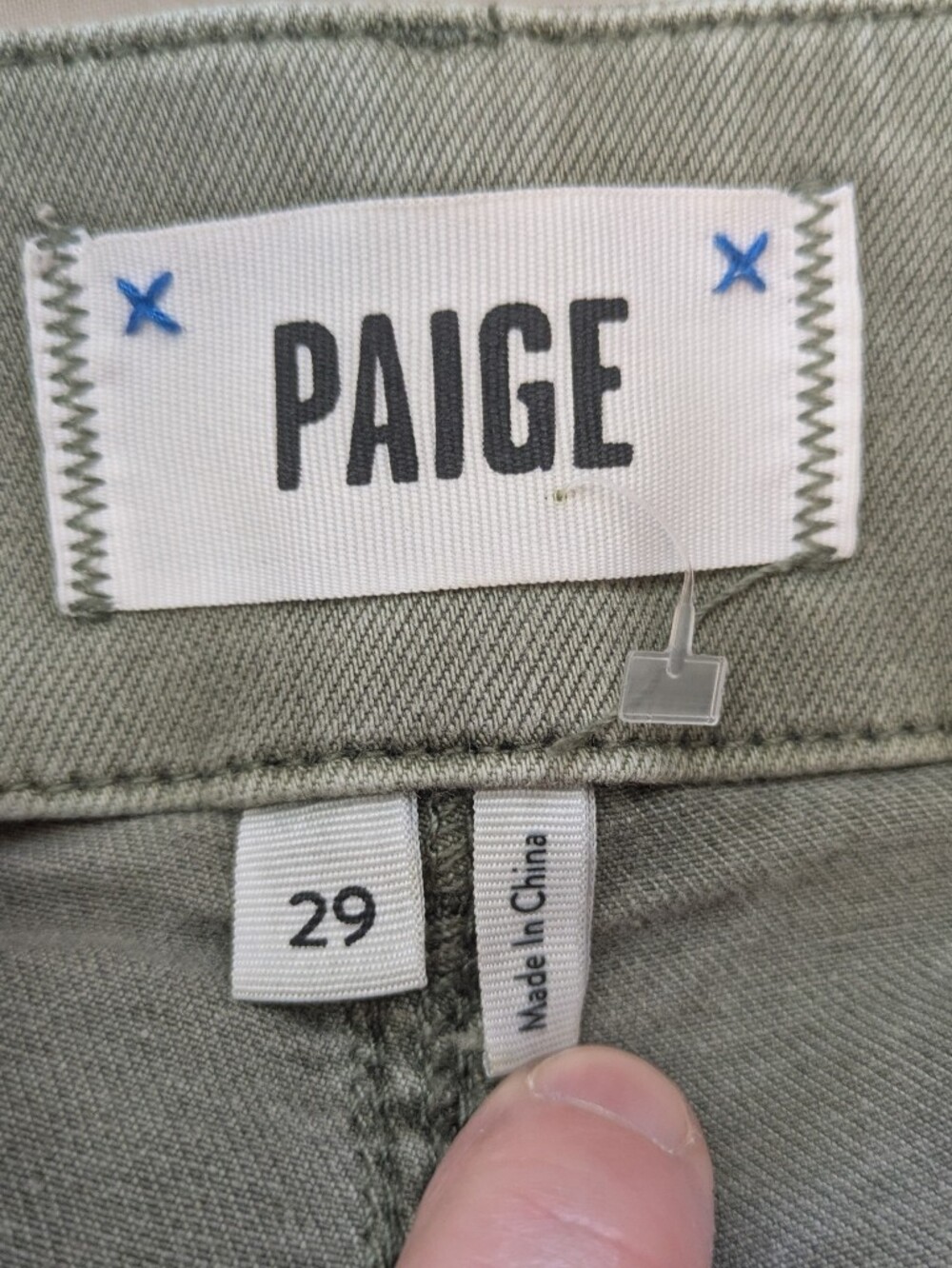 Paige Brooklyn High-Waist Cropped Wide Leg Utility Pants in Vintage Ivy Green - Picture 10 of 13
